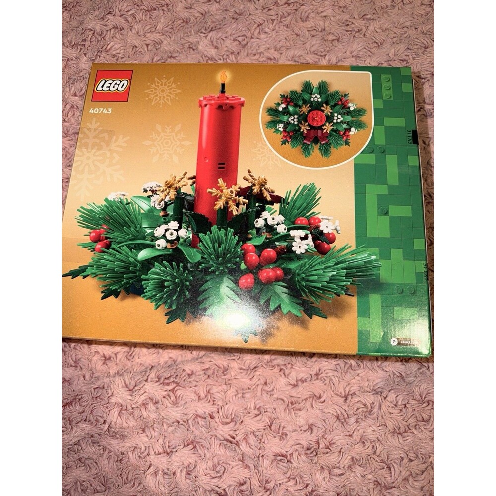 Lego CHRISTMAS TABLE DECORATION 40743 Green WREATH Red CANDLE Floral Plant Toy